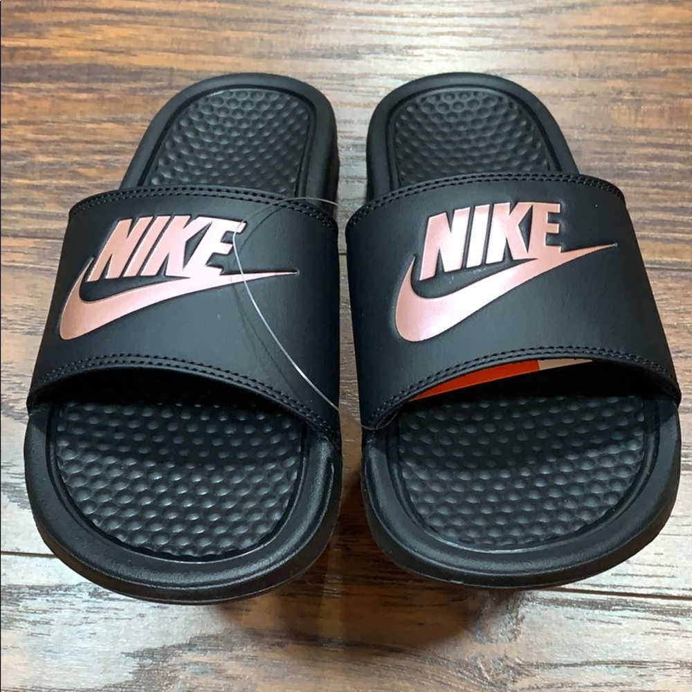 NIKE WMNS BENASSI JDI Black/Rose Gold - Picture 16 of 16